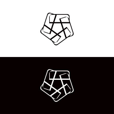 Siyah ve beyaz daire vektör logo şablonu tasarımı