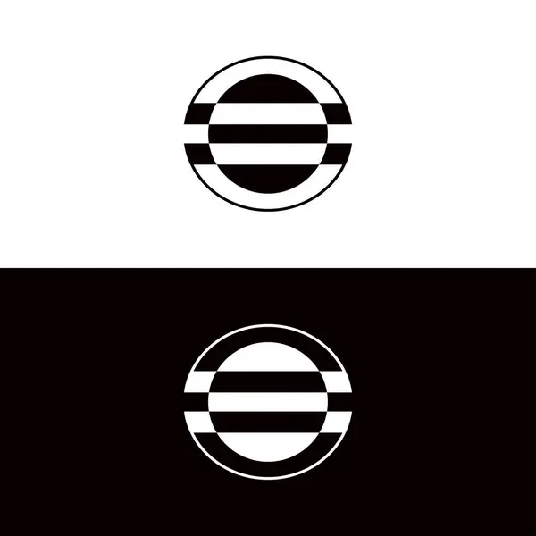 Preto Branco Círculo Vetor Logotipo Modelo Design —  Vetores de Stock