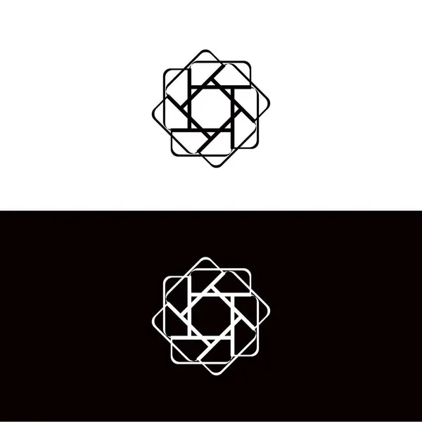 サークルベクトルロゴテンプレートデザイン 黒と白の円ベクトルロゴテンプレートデザイン 黒と白の円ベクトルロゴテンプレートデザイン — ストックベクタ