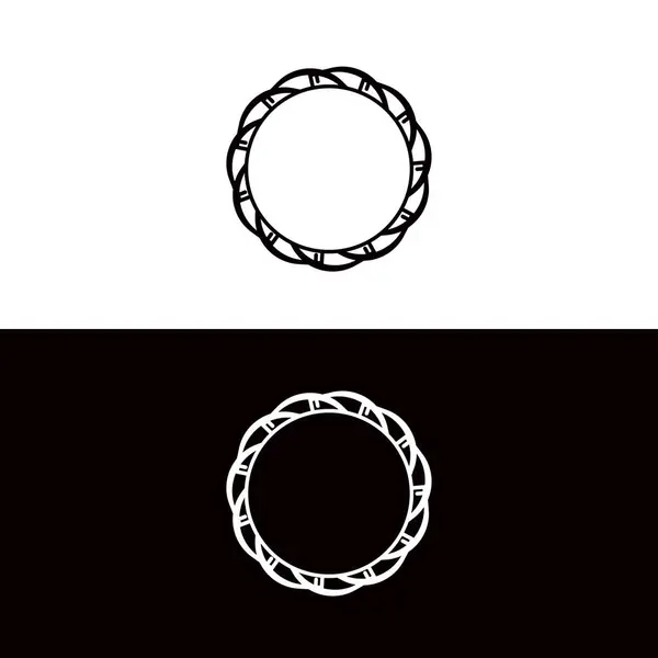Çember Vektör Logo Şablonu Tasarımı Siyah Beyaz Daire Vektör Logo — Stok Vektör