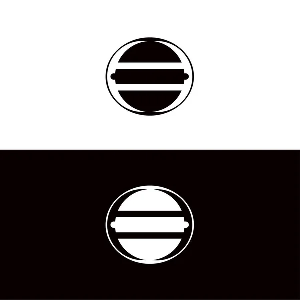 Design Modelo Logotipo Vetor Círculo Preto Branco Círculo Vetor Logotipo —  Vetores de Stock