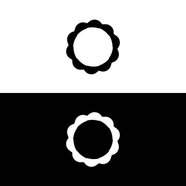 Siyah ve beyaz daire vektör logo şablonu tasarımı