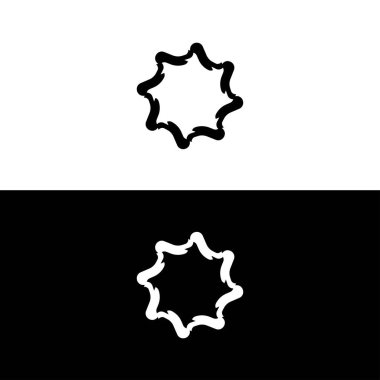 Çember vektör logo şablonu çizimi. Çember simgesi silueti