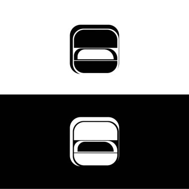 Dikdörtgen vektör logo şablonu tasarımı