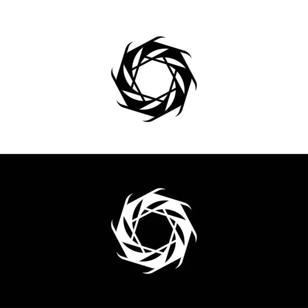 Schwarz Weiße Kreis Vektor Logo Vorlage Design — Stockvektor