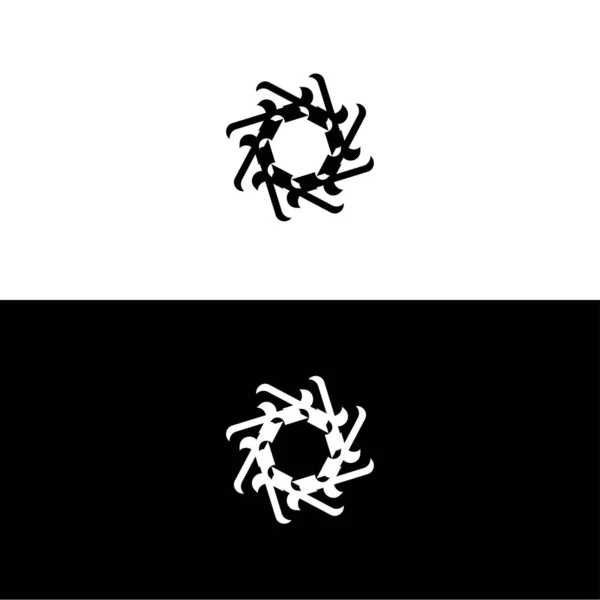 Иллюстрация Шаблона Логотипа Круга Силуэт Круглой Иконы — стоковый вектор