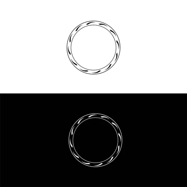 Modèle Logo Vectoriel Cercle Noir Blanc — Image vectorielle