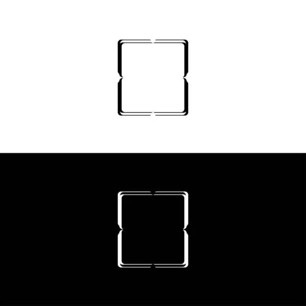 Siyah Beyaz Daire Vektör Logo Şablonu Tasarımı Çember Simgesi Çizimi — Stok Vektör