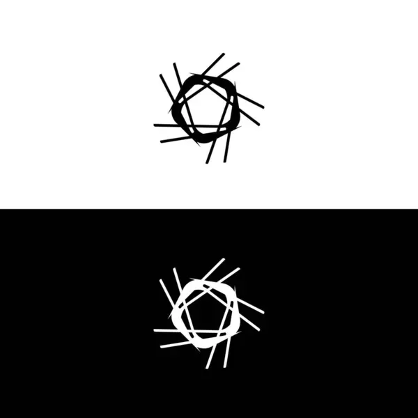 Çember Vektör Logo Şablonu Çizimi — Stok Vektör