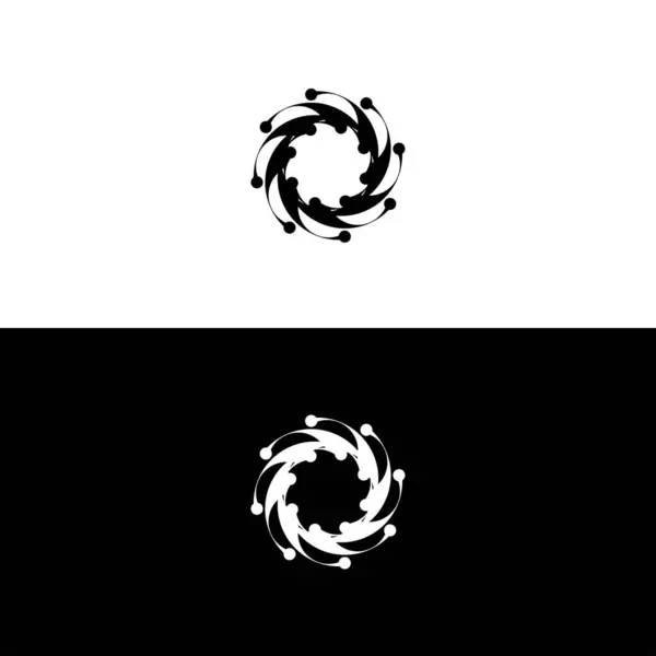 Circle Vector Logo Template Design Circle Silhouette Illustration — Stock Vector