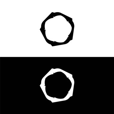 Siyah ve beyaz daire vektör logo şablonu tasarımı