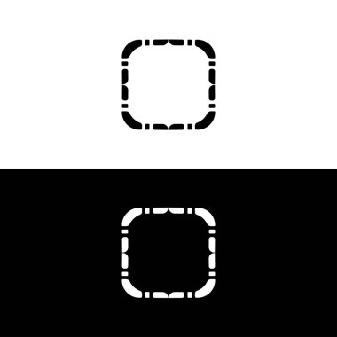 Siyah ve beyaz daire vektör logo şablonu tasarımı