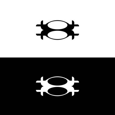 Siyah ve beyaz daire vektör logo şablonu tasarımı