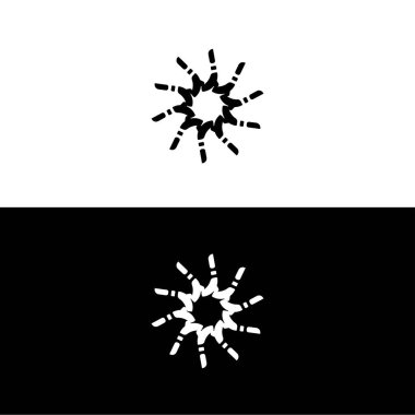 Siyah ve beyaz daire vektör logo şablonu tasarımı