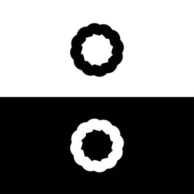 Siyah ve beyaz daire vektör logo şablonu tasarımı