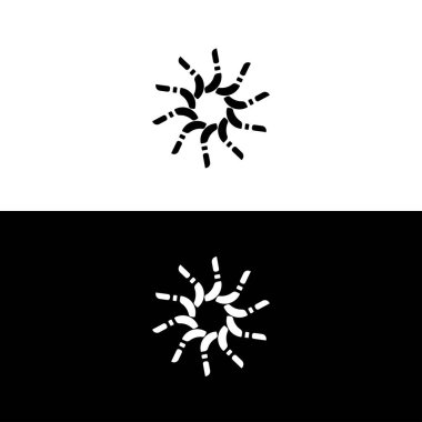 Siyah ve beyaz daire vektör logo şablonu tasarımı