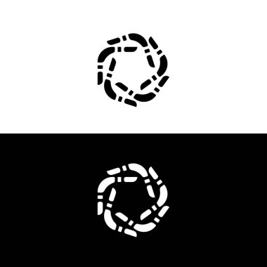 Siyah ve beyaz daire vektör logo şablonu tasarımı