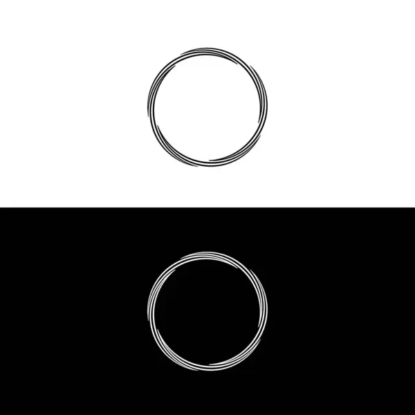 Svart Och Vit Cirkel Vektor Logotyp Mall Design — Stock vektor