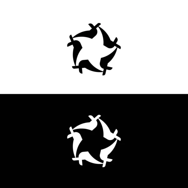 Projekt Szablonu Wektora Okręgu Sylwetka Logo Koła — Wektor stockowy