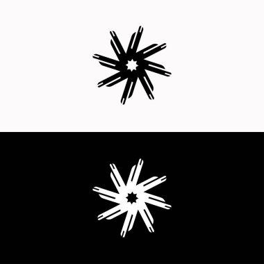 Siyah ve beyaz daire vektör logo şablonu tasarımı