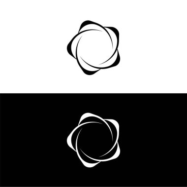 Siyah ve beyaz daire vektör logo şablonu tasarımı