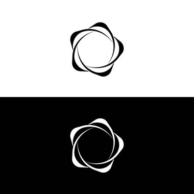 Daire vektör logo siluet tasarımı. Çember simgesi çizimi