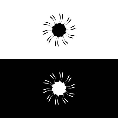 Daire vektör logo siluet tasarımı. Çember simgesi çizimi