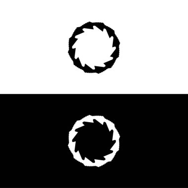 Siyah ve beyaz daire vektör logo şablonu tasarımı