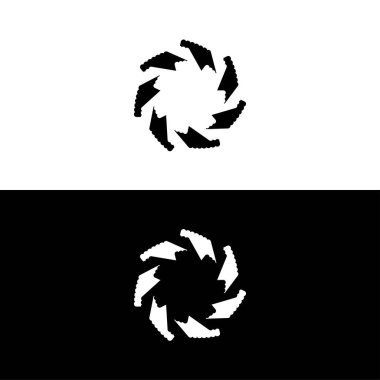 Siyah ve beyaz daire vektör logo şablonu tasarımı