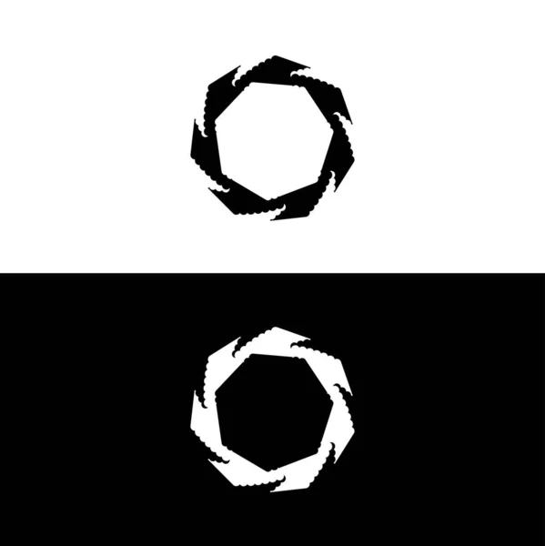 Diseño Plantilla Logotipo Vector Círculo Blanco Negro — Archivo Imágenes Vectoriales