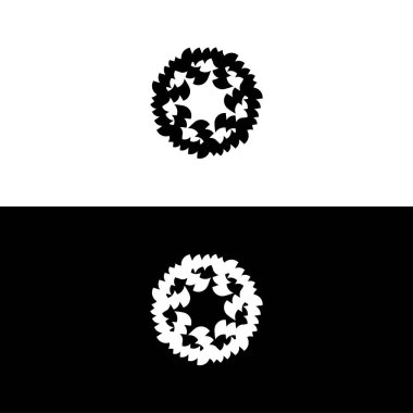 Daire vektör logo siluet tasarımı. Çember simgesi çizimi