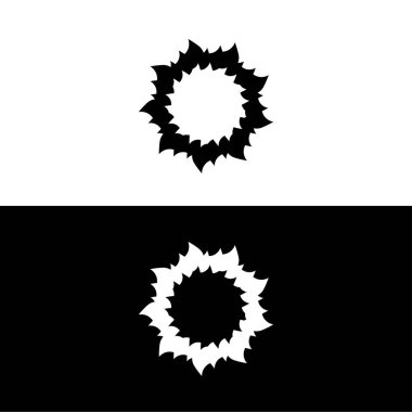 Siyah ve beyaz daire vektör logo şablonu tasarımı