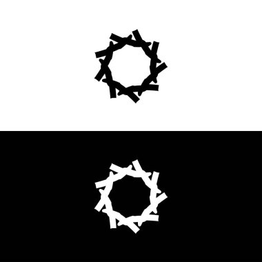 Çember vektör logo şablonu çizimi