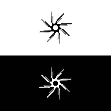 Siyah ve beyaz daire vektör logo şablonu tasarımı