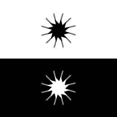 Siyah ve beyaz daire vektör logo şablonu tasarımı