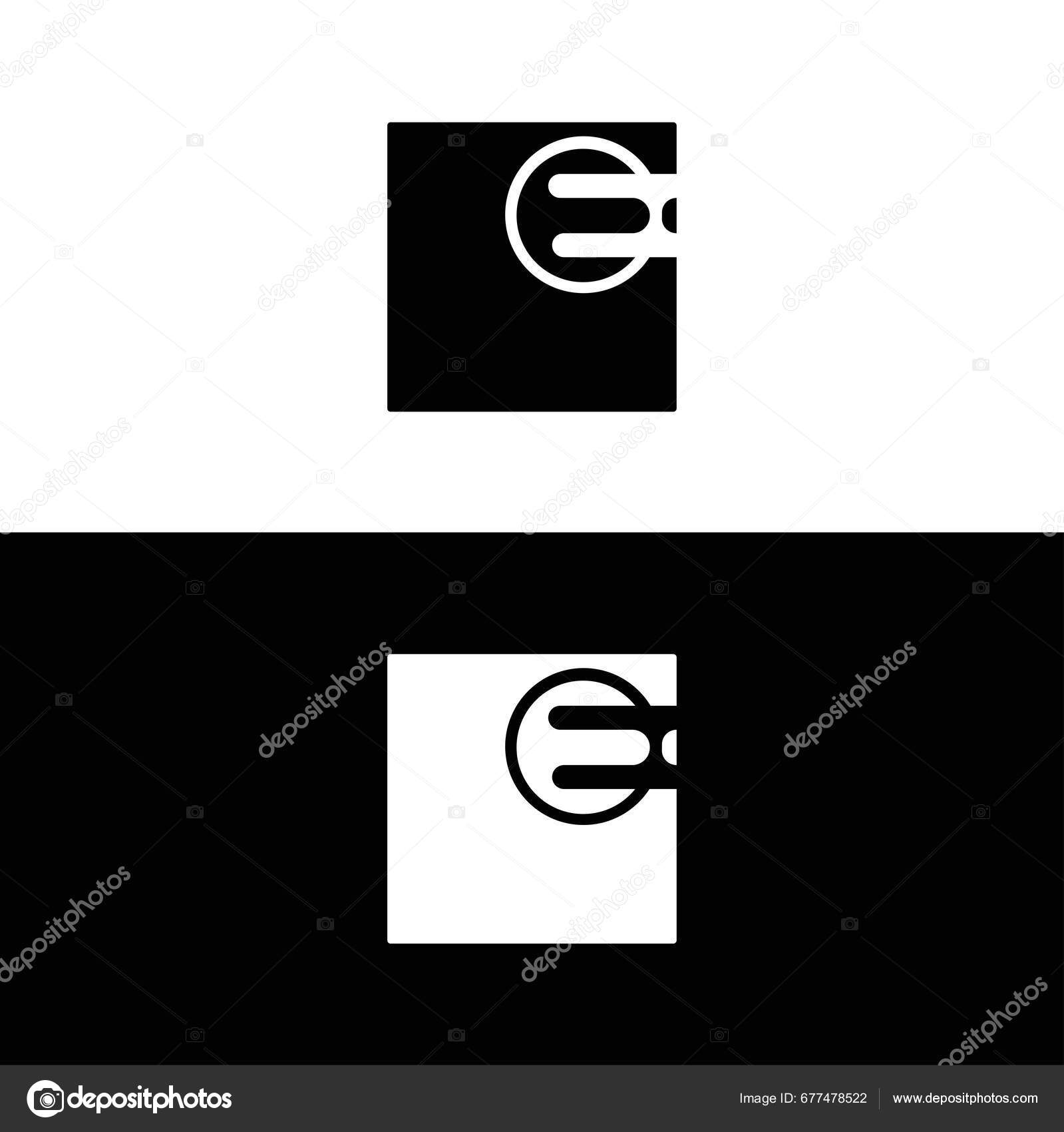 Black White Circle Vector Logo Template Design Stock Vector by