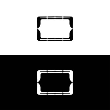 Dikdörtgen vektör logo terimi tasarımı