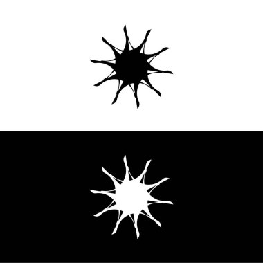 Siyah ve beyaz daire vektör logo şablonu tasarımı