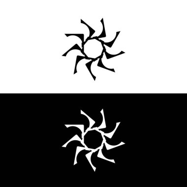 Siyah ve beyaz daire vektör logo şablonu tasarımı