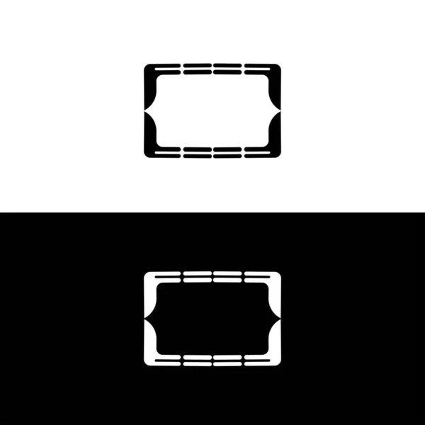 Прямокутник Векторний Дизайн Логотипу Термінальної Пластини — стоковий вектор