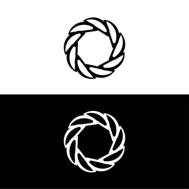 Siyah ve beyaz daire vektör logo şablonu tasarımı