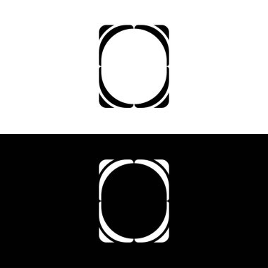 Siyah ve beyaz daire vektör logo şablonu tasarımı