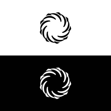 Siyah ve beyaz daire vektör logo şablonu tasarımı
