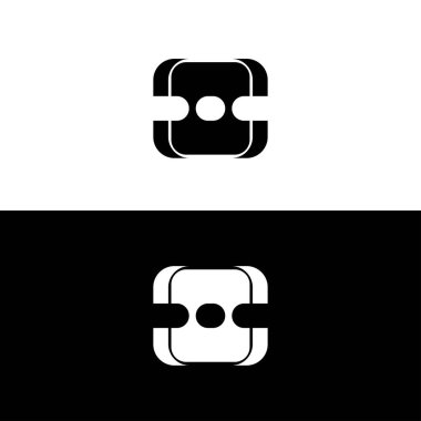 Siyah ve beyaz daire vektör logo şablonu tasarımı