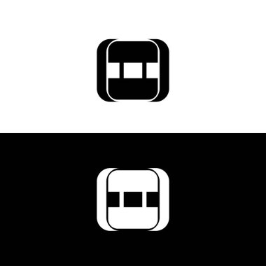 Siyah ve beyaz daire vektör logo şablonu tasarımı