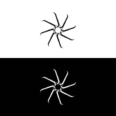 Siyah ve beyaz daire vektör logo şablonu tasarımı