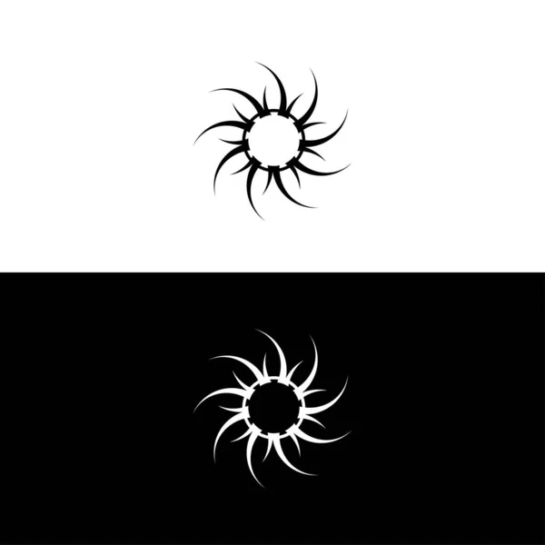 黒と白の円ベクトルロゴテンプレートデザイン — ストックベクタ