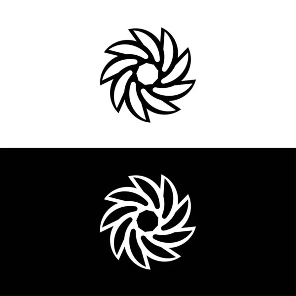 Zwart Witte Cirkel Vector Logo Template Ontwerp — Stockvector