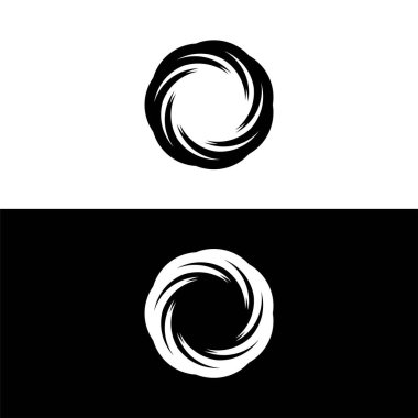 Siyah ve beyaz daire vektör logo şablonu tasarımı