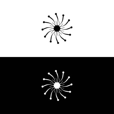 Siyah ve beyaz daire vektör logo şablonu tasarımı